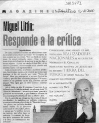 Miguel Littin, responde a la crítica  [artículo] Leopoldo Muñoz