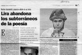 Lira abandona los subterráneos de la poesía