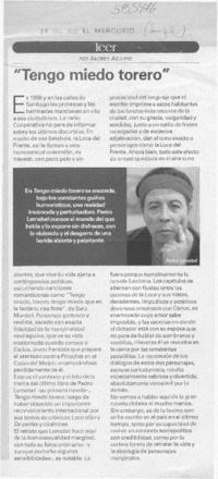 "Tengo miedo torero"  [artículo] Andrés Aguirre