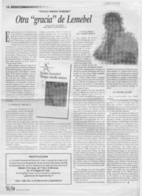 Otra "gracia" de Lemebel  [artículo] Ana Luisa Gálvez P. <y> Eduardo Valenzuela G.