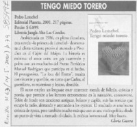 Tengo miedo torero  [artículo] Gloria Guerra