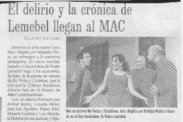 El delirio y la crónica de Lemebel llegan al MAC  [artículo] Claudio Aguilera