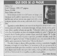 Que Dios se lo pague  [artículo] Juan Pablo Martino