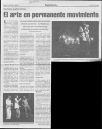 El arte en permanente movimiento  [artículo] Jimena Krautz Vargas