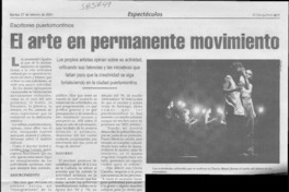 El arte en permanente movimiento  [artículo] Jimena Krautz Vargas