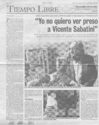 "Yo no quiero ver preso a Vicente Sabatini"  [artículo] Laura Landaeta L.
