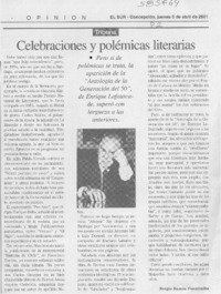 Celebraciones y polémicas literarias  [artículo] Sergio Ramón Fuentealba