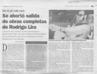 Se abortó salida de obras completas de Rodrigo Lira