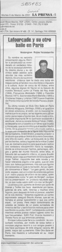 Lafourcade y su otro baile en París  [artículo] Wellington Rojas Valdebenito