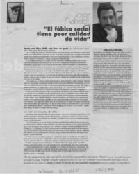 "El fóbico social tiene peor calidad de vida"  [artículo] Loreto Novoa