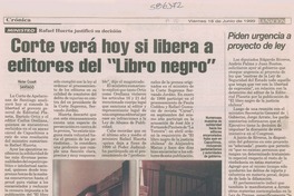 Corte verá hoy si libera a editores del "Libro negro"