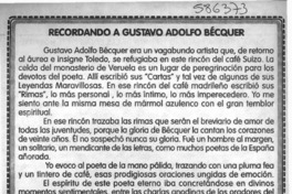 Recordando a Gustavo Adolfo Bécquer