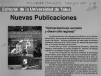 "Conversaciones sociales y desarrollo regional"  [artículo]