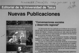 "Conversaciones sociales y desarrollo regional"  [artículo]