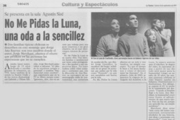 No me pidas la luna, una oda a la sencillez