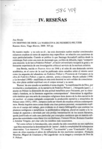 Un destino de Dios. La narrativa de Federico Peltzer