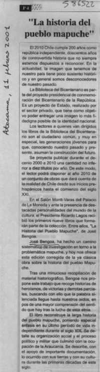 "La Historia del pueblo mapuche"  [artículo]