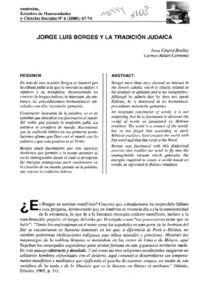 Jorge Luis Borges y la tradición judaica  [artículo] Irma Césped Benítez
