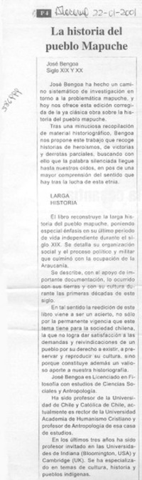 La Historia del pueblo mapuche