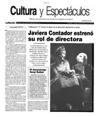 Javiera Contador estrenó su rol de directora  [artículo] Andrea González