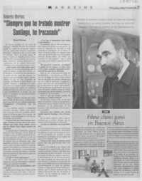 "Siempre que he tratado mostrar Santiago, he fracasado"