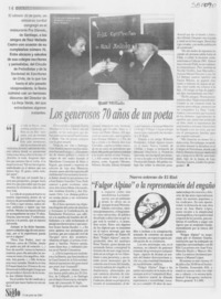 Los generosos 70 años de un poeta