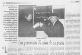 Los generosos 70 años de un poeta