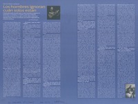 Los hombres ignoran cuán solos están