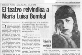 EL teatro reivindica a María Luisa Bombal