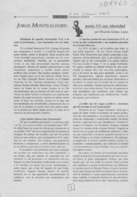 Jorge Montealegre  [artículo] Ricardo Gómez López