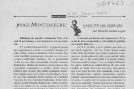 Jorge Montealegre  [artículo] Ricardo Gómez López