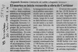 El Martes se inicia recuerdo a obra de Cortázar