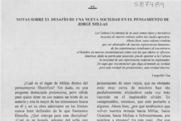 Notas sobre el desafío de una nueva sociedad en el pensamiento de Jorge Millas  [artículo] Leopoldo Zea