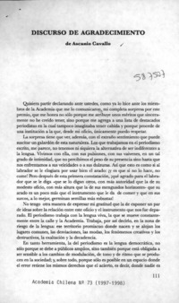 Discurso de agradecimento  [artículo] Ascanio Cavallo
