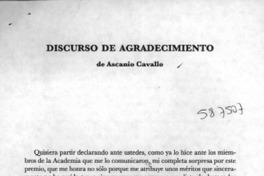 Discurso de agradecimento  [artículo] Ascanio Cavallo