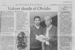Volver desde el olvido  [artículo]