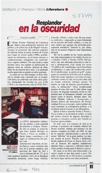 Resplandor en la oscuridad  [artículo] Camilo Marks