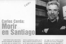 Carlos Cerda, morir en Santiago  [artículo]