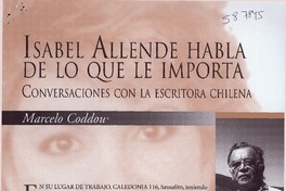 Isabel Allende habla de lo que le importa  [artículo] Marcelo Coddou