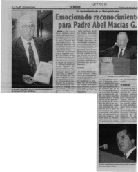 Emocionado reconocimiento para el Padre Abel Macías G.  [artículo]