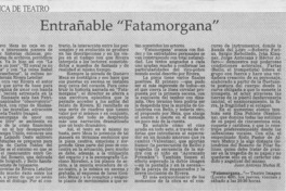 Entrañable "Fatamorgana"  [artículo] Juan Antonio Muñoz H.