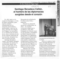 Santiago Benadava Cattán, el hombre de las diplomacias surgidas desde el corazón  [artículo]