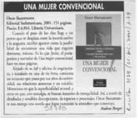 Una mujer convencional  [artículo] Andrea Berger
