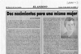 Dos nacimientos para una misma mujer  [artículo] Ariel Fernández