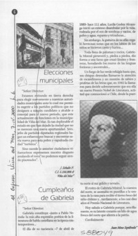 Cumpleaños de Gabriela Mistral  [artículo] Juan Meza Sepúlveda