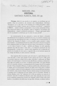 Póstuma  [artículo] Roberto Hozven