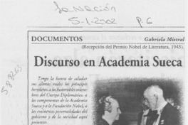 Discurso en Academia Sueca