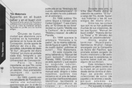 Experto en el buen beber y en el buen vivir  [artículo] Stanka Acuña Urrutia