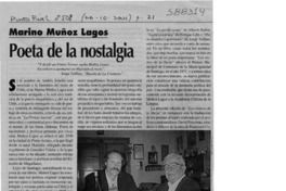 Poeta de la nostalgia  [artículo] Ramón Díaz Eterovic