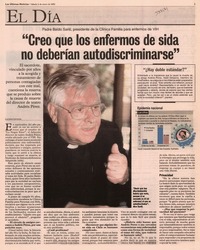 "Creo que los enfermos de sida no deberián autodiscriminarse"